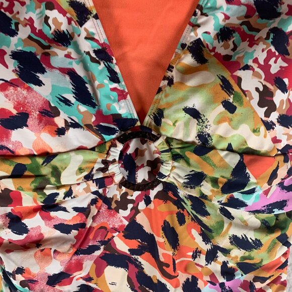 Bleu Rod Beattie Women's Animal Print Cap Sleeve One Piece Swimsuit Size 6 NWT - Picture 2 of 8